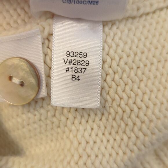 Land's End white knit cardigan sweater size small - Picture 8 of 9